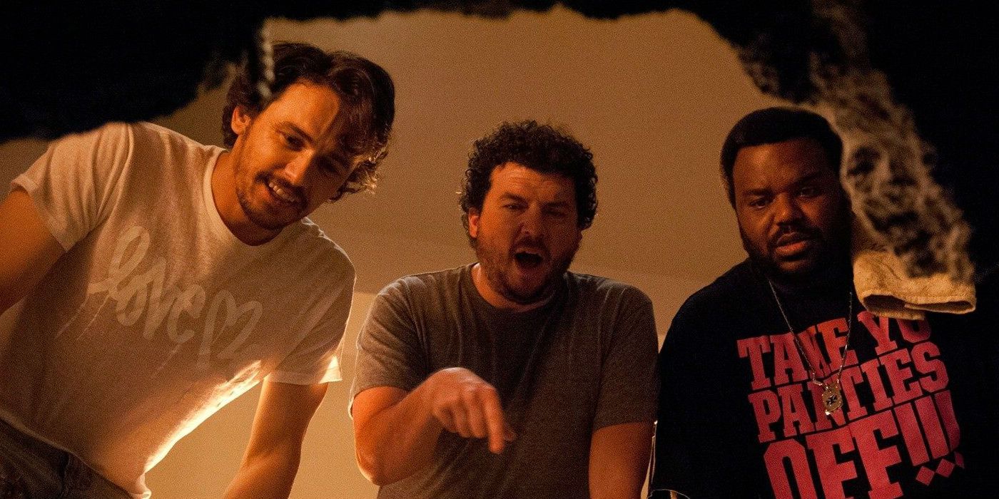 Danny McBride, James Franco, and Craig Robinson in This Is The End