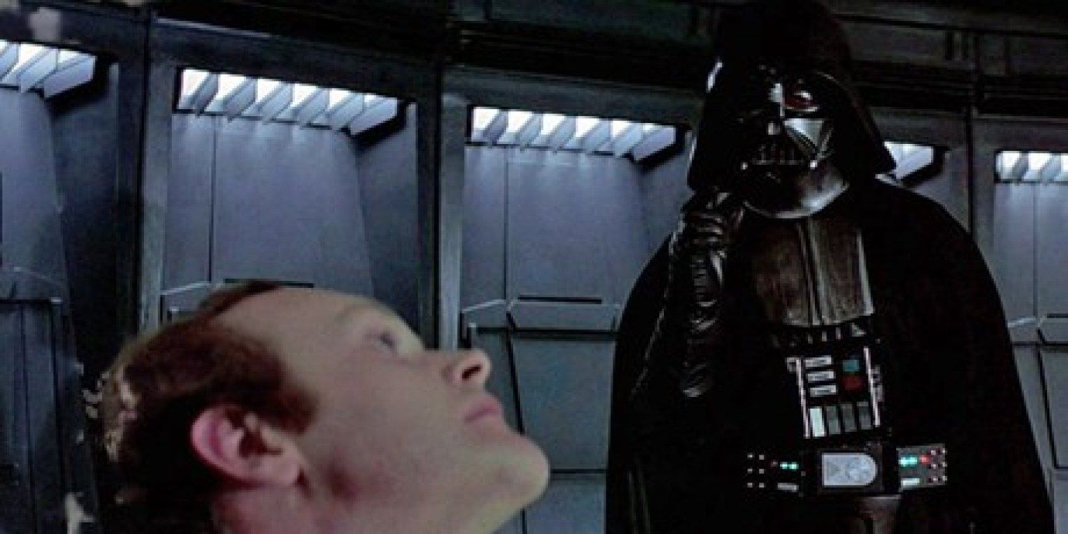 Darth Vader Force choking Admiral Motti in Star Wars A New Hope