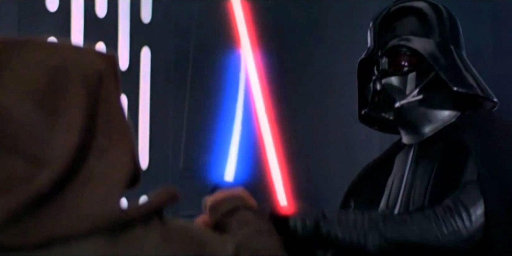 Darth Vader and Obi-Wan Kenobi duelling in Star Wars A New Hope