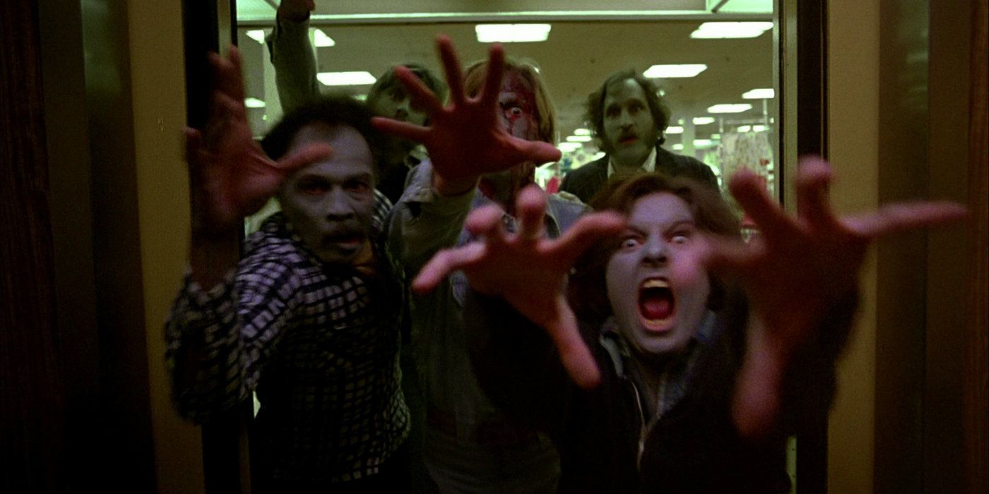 Zombies attack in an elevator from Dawn of the Dead