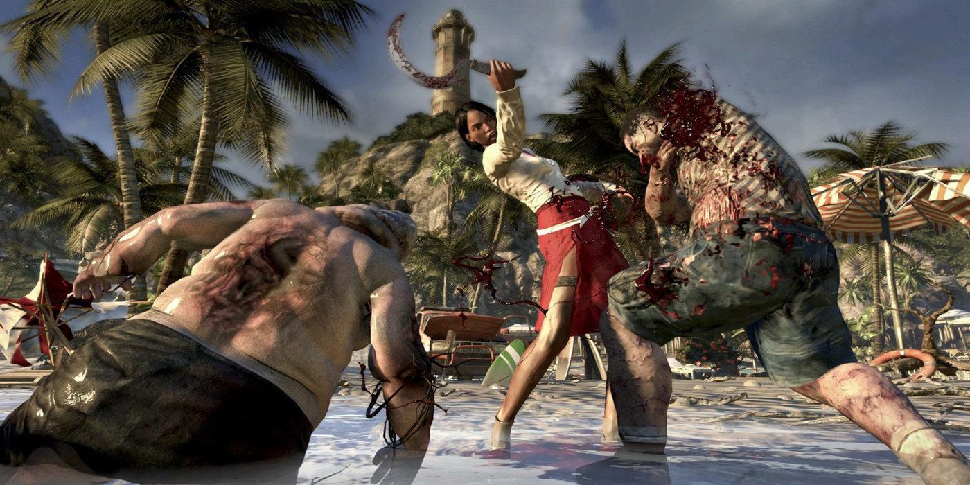 The zombies attack survivors on Dead Island