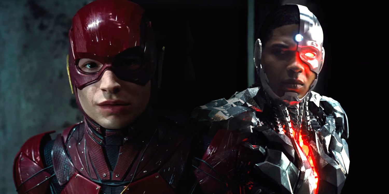 Ezra Miller and Ray Fisher in Justice League