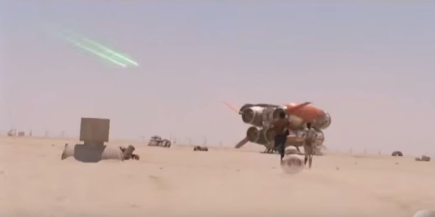 Finn Rey and BB-8 Run to the Quad Jumper in The Force Awakens