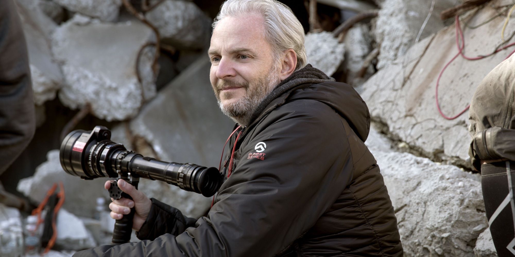 Francis Lawrence on the set of The Hunger Games