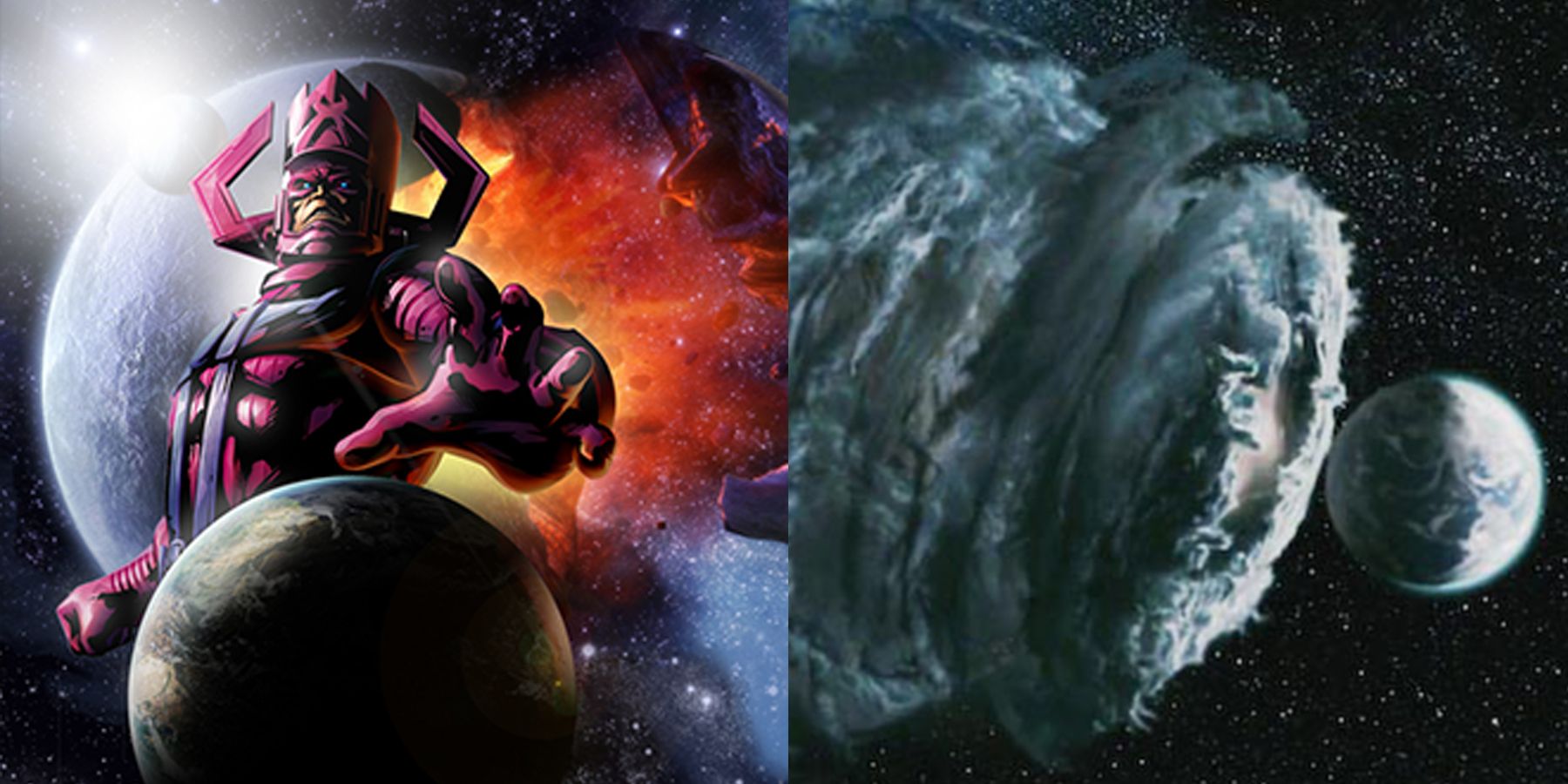 Galactus in Silver Surfer vs Fantastic Four comics