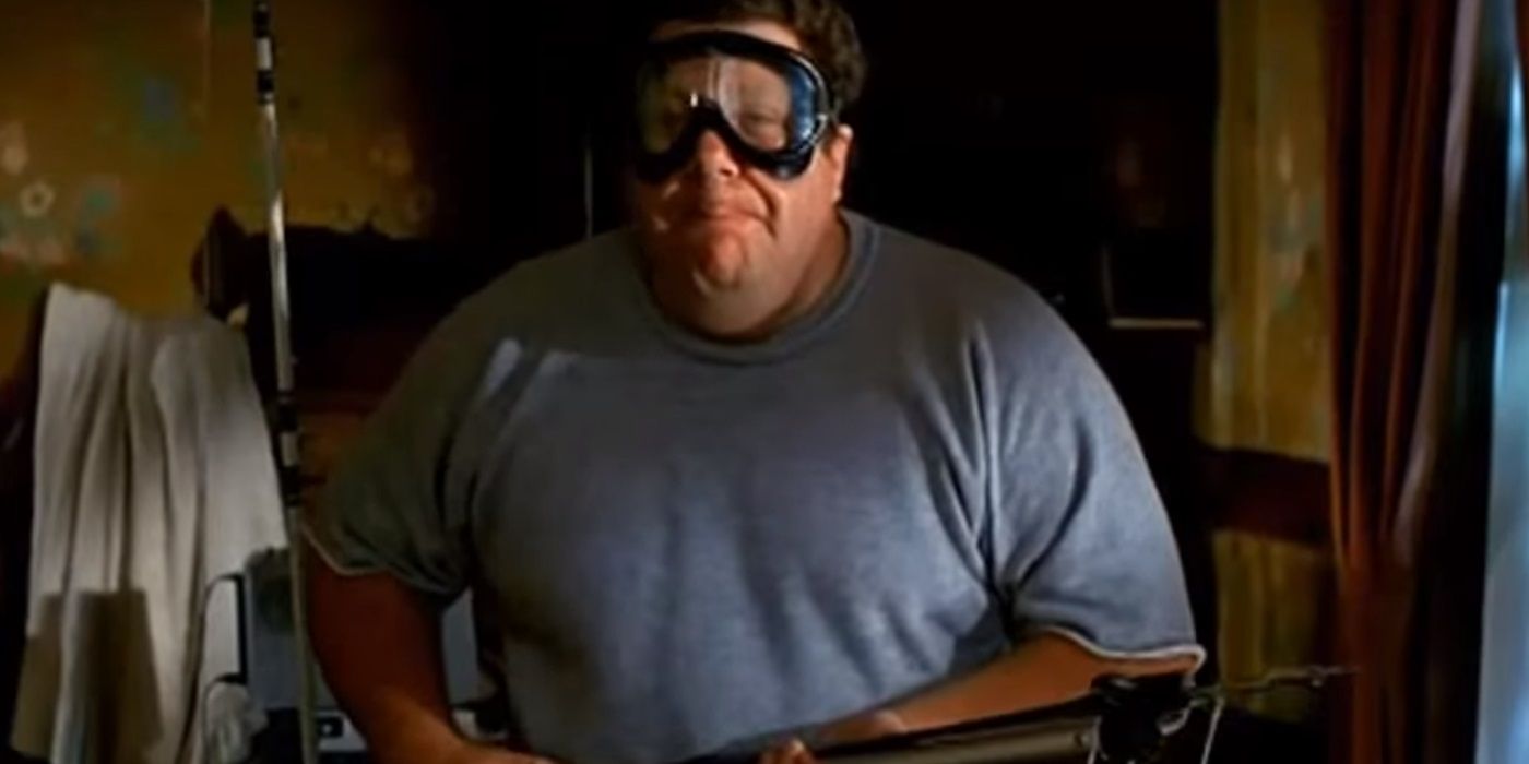 George Wendt holding a Harpoon Gun in House
