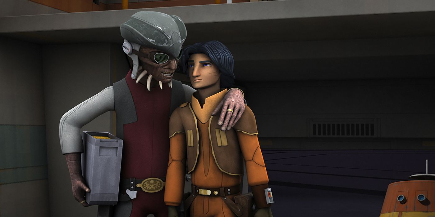 Hondo Ohnaka speaks with Ezra Bridger in Star Wars Rebels