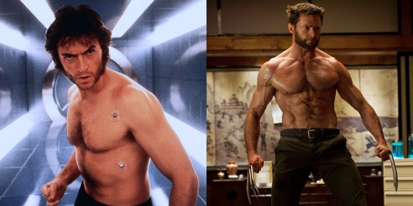 Hugh Jackman as Wolverine then and now