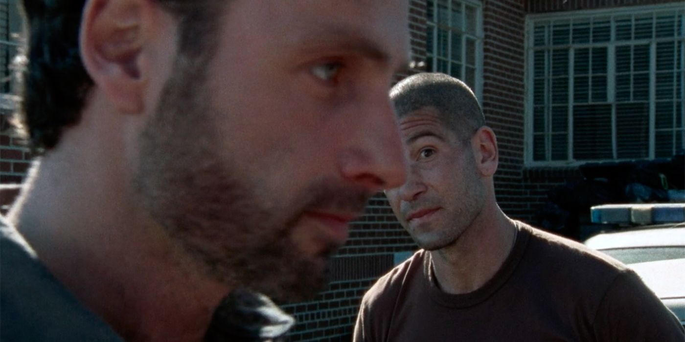 Rick and Shane infighting in The Walking Dead