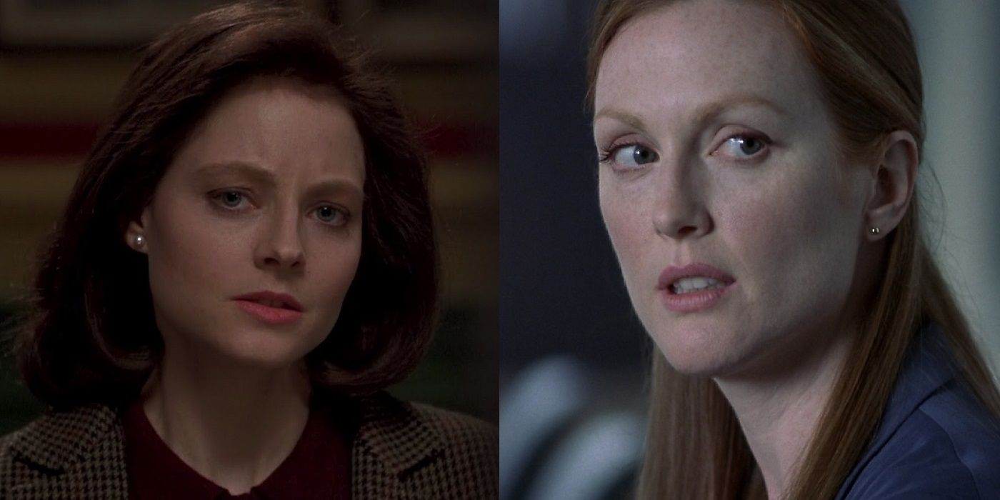 Jodie Foster and Julianne Moore as Clarice Starling