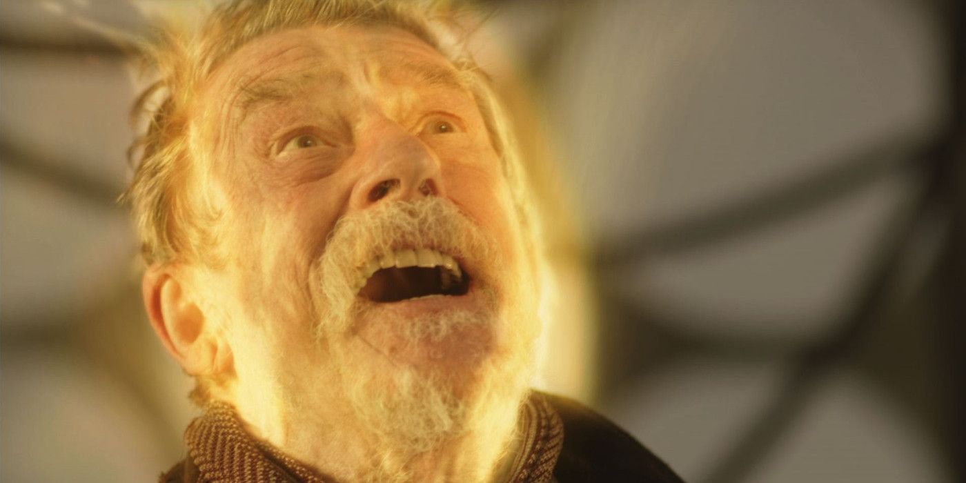 John Hurt as The War Doctor regenerating in the TARDIS