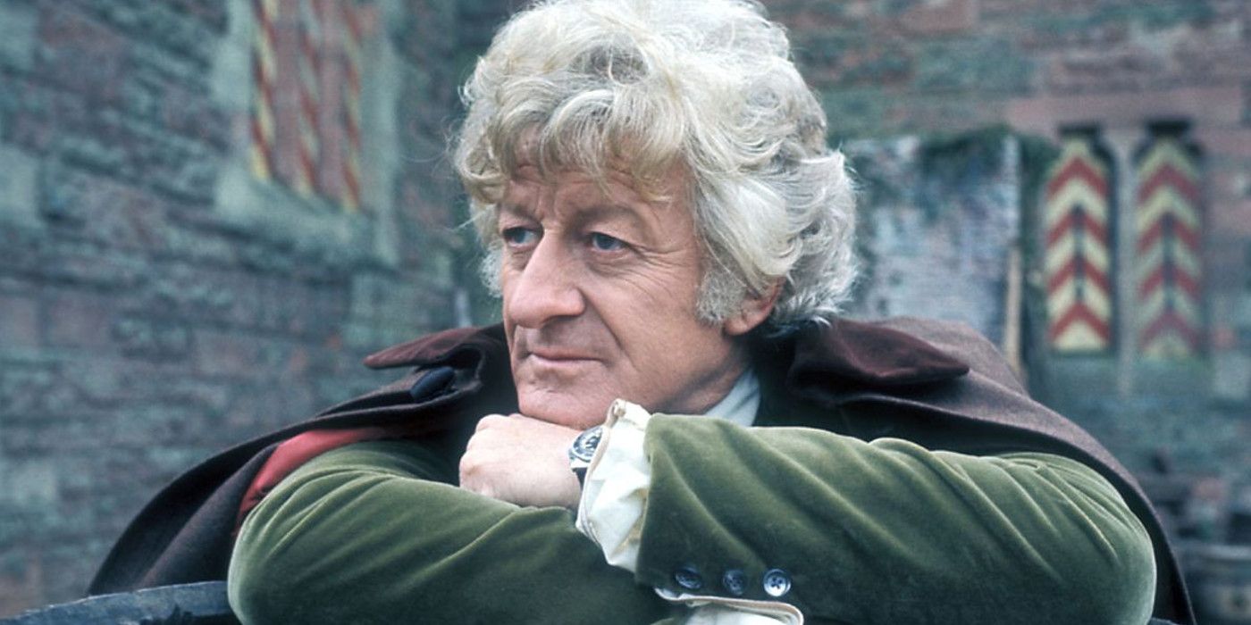 Jon Pertwee looking content as the Third Doctor in Doctor Who