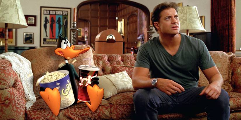 Daffy Duck and Damian (Brenden Fraser) in Looney Tunes: Back in Action