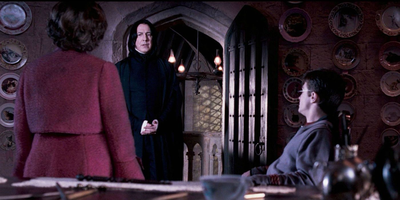 Professor Umbridge Talks to Professor Snape While Harry Potter is Tied Up in Harry Potter and the Order of the