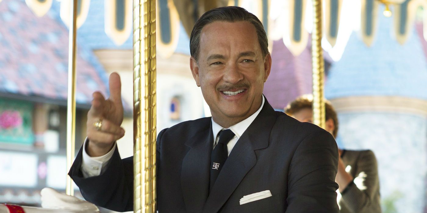 Tom Hanks in Saving Mr. Banks riding the Carousel