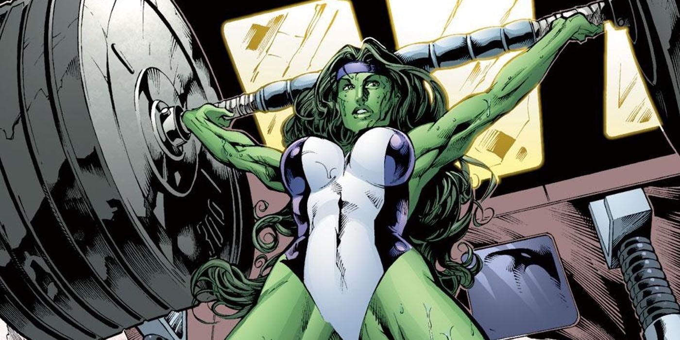 She-Hulk Lifting Weights