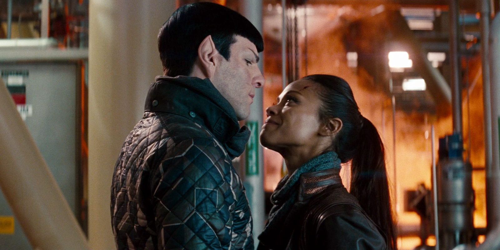 Spock and Uhura from the Star Trek reboot films. 