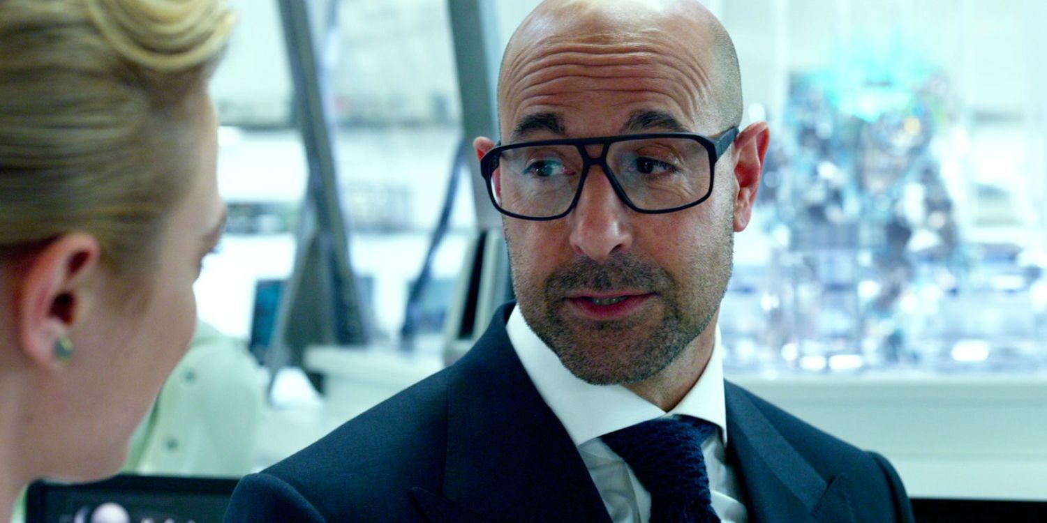 Stanley Tucci as Joshua Joyce in Transformers Age of Extinction