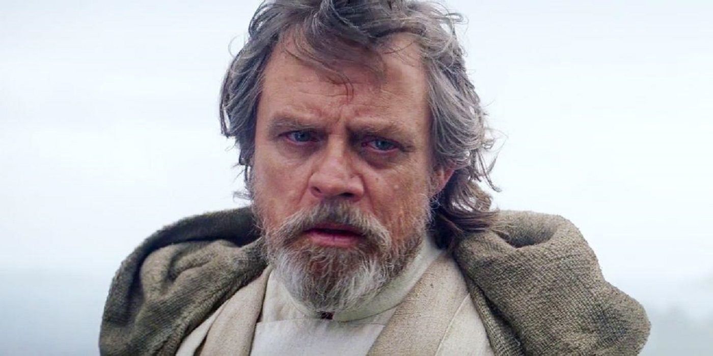 Luke Skywalker looks on in Star Wars The Force Awakens