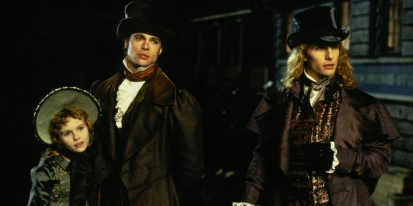 Tom Cruise and Kirsten Dunst and Brad Pitt dressed up as royals in Interview With The Vampire