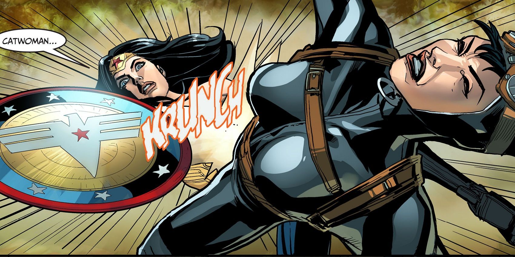 Wonder Woman beats Catwoman in the Injustice comic
