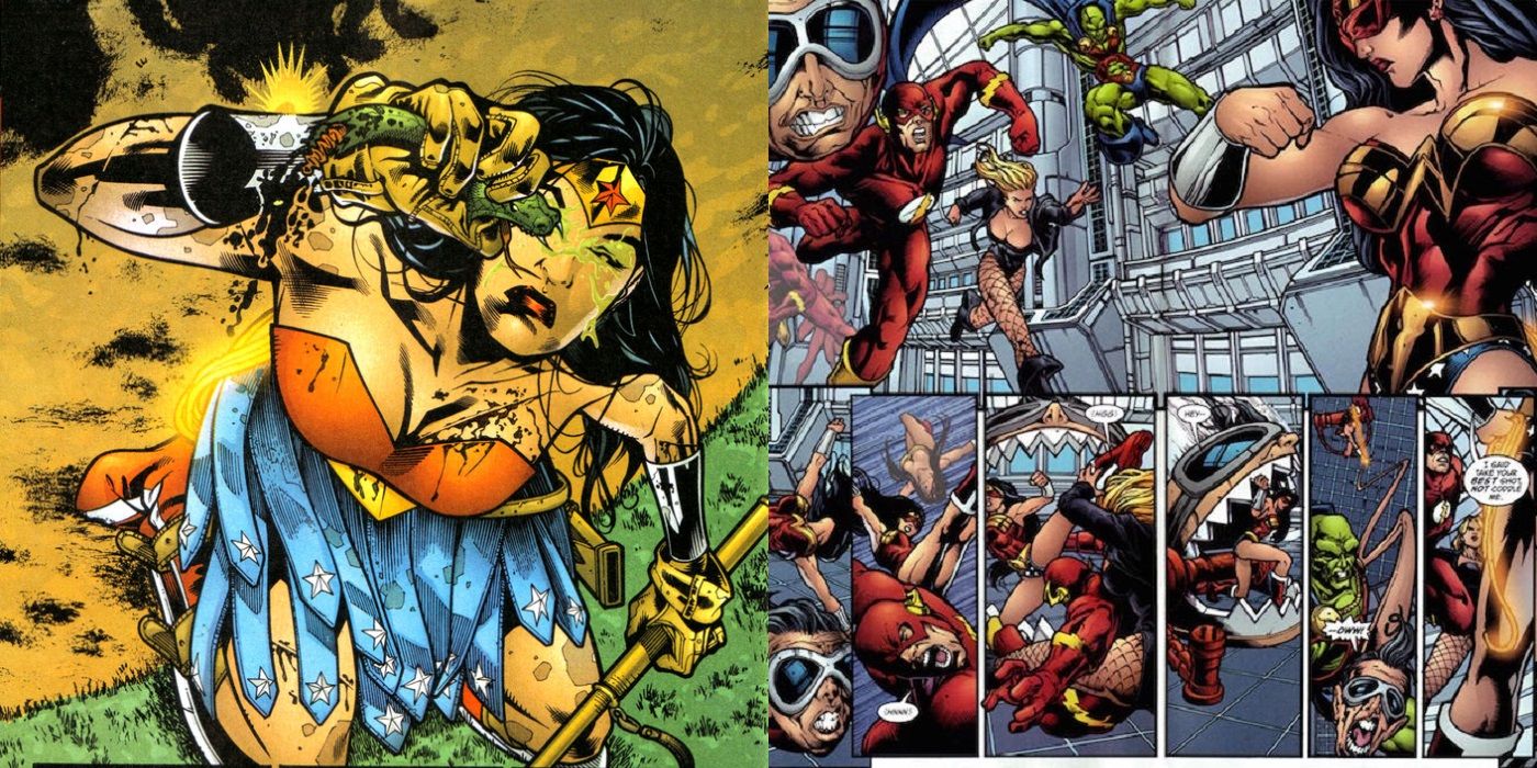 Wonder Woman fighting blind