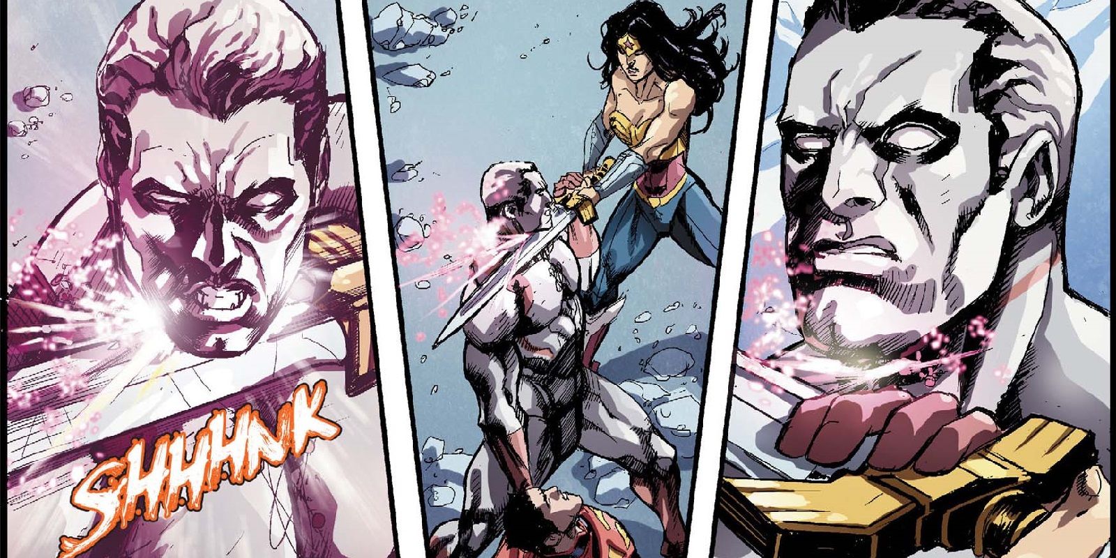 Wonder Woman kills Captain Atom in the Injustice comic