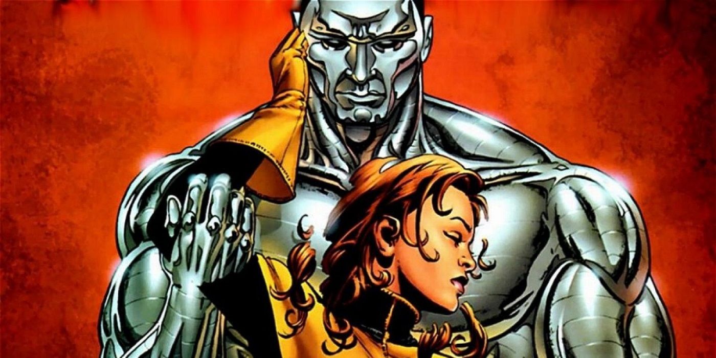 X-Men's Colossus and Kitty Pryde hugging in Marvel Comics