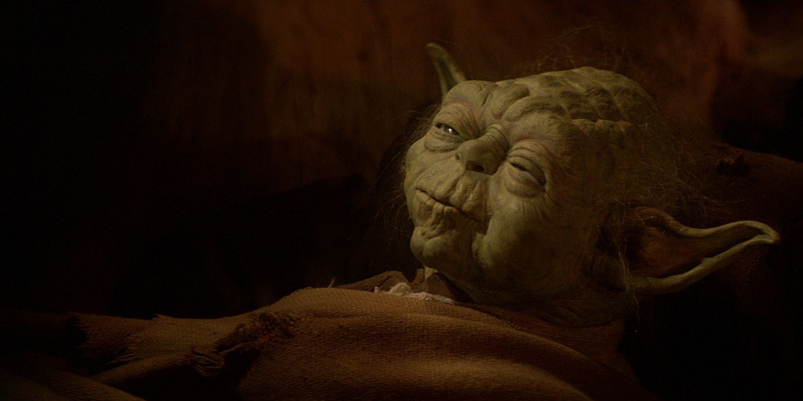 Yoda on his death bed in Star Wars Return of the Jedi
