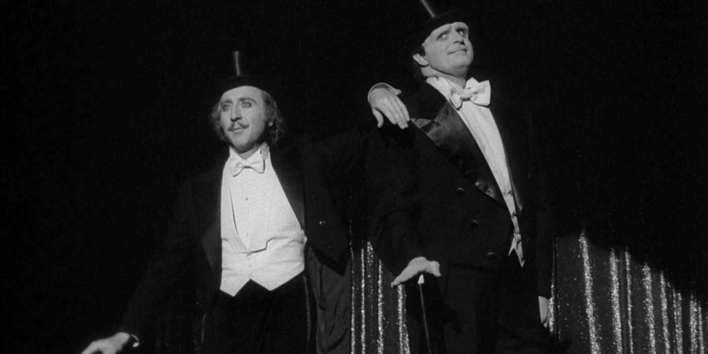 Gene Wilder e Peter Boyle dançando em Young Frankenstein