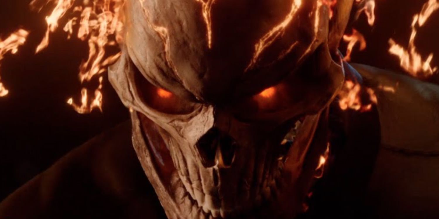 Ghost Rider's face as seen in Agents of S.H.I.E.L.D. season 4 - Ghost Rider