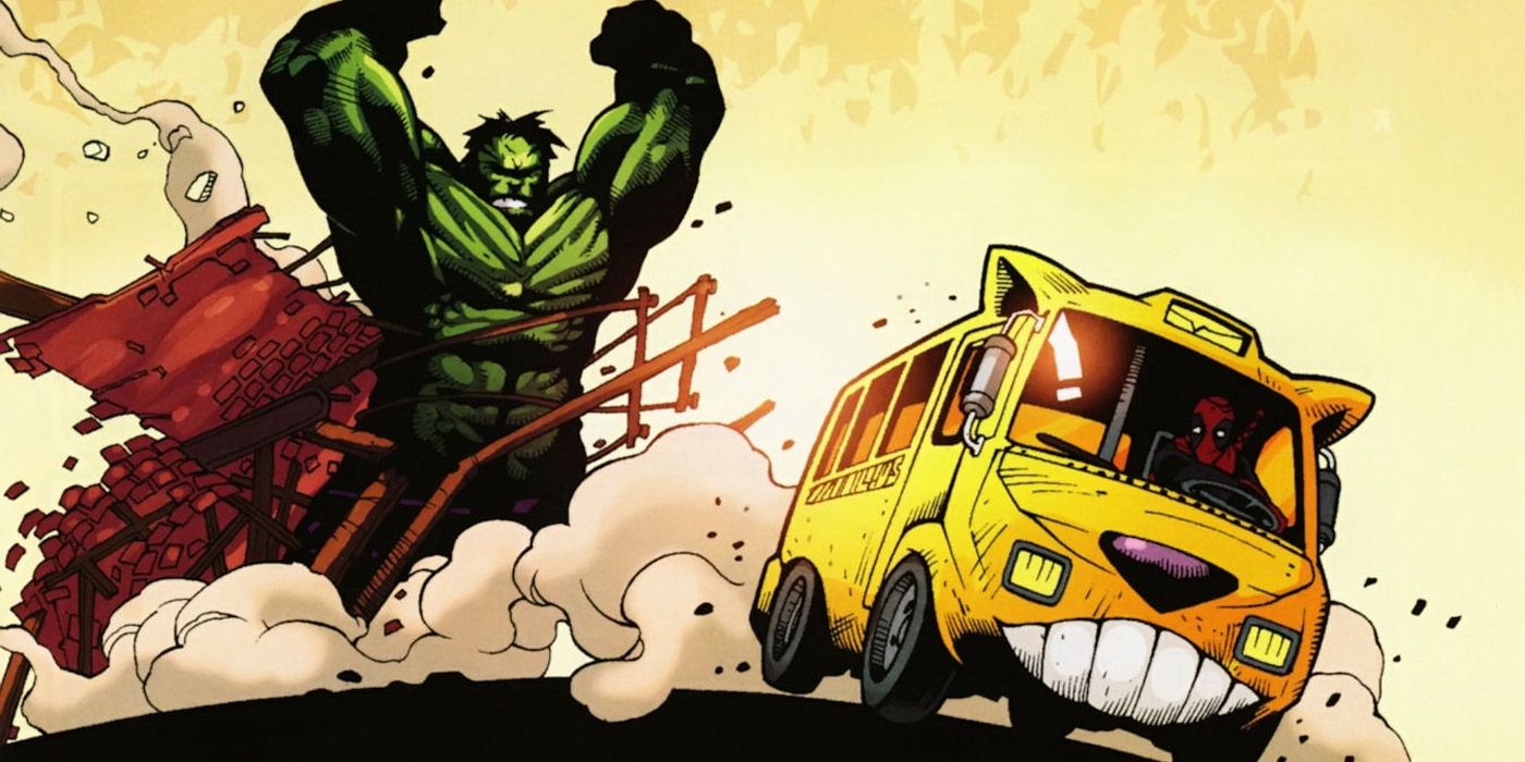 Deadpool Incredible Hulk Smash School Bus