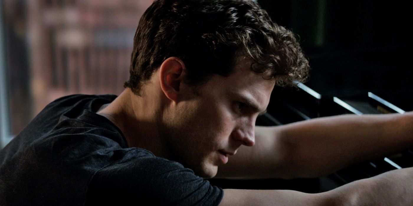 Christian Grey looking troubled in Fifty Shades Darker