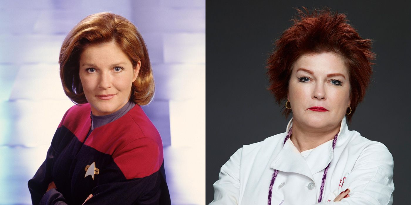 Kate Mulgrew in Star Trek: Voyager and Red in Orange Is The New Black