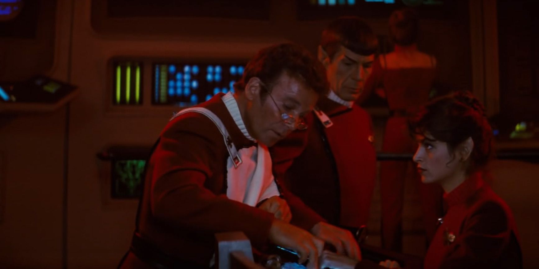 Kirk in Star Trek Wrath of Khan with Glasses