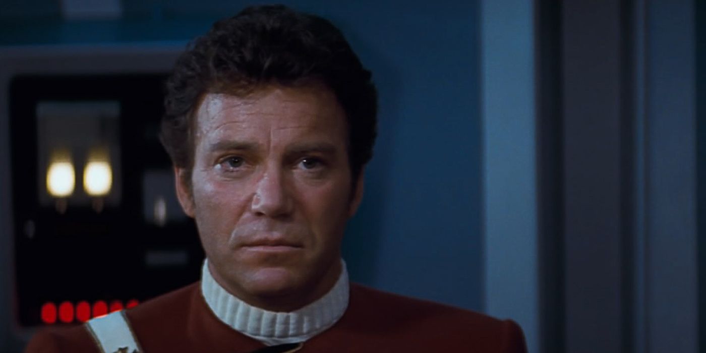 Kirk at Spock's funeral in Star Trek II: The Wrath of Khan