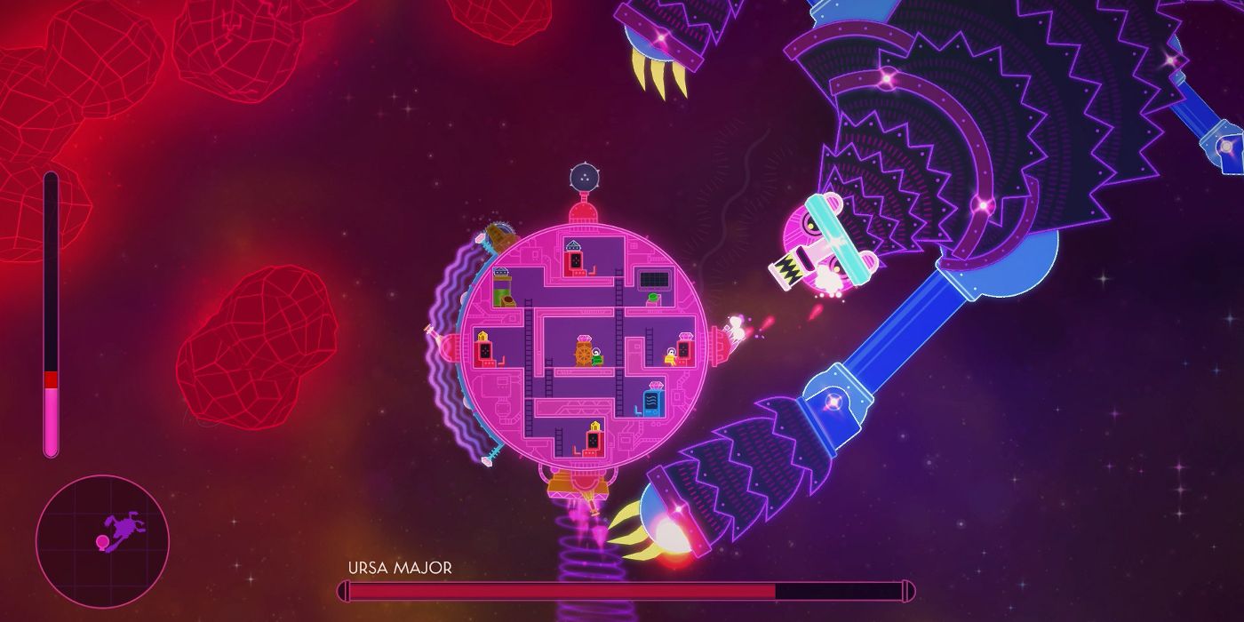A screenshot from Lovers in a Dangerous Spacetime