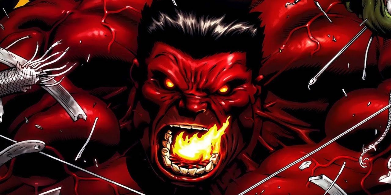 Red Hulk spews fire in Marvel Comics 
