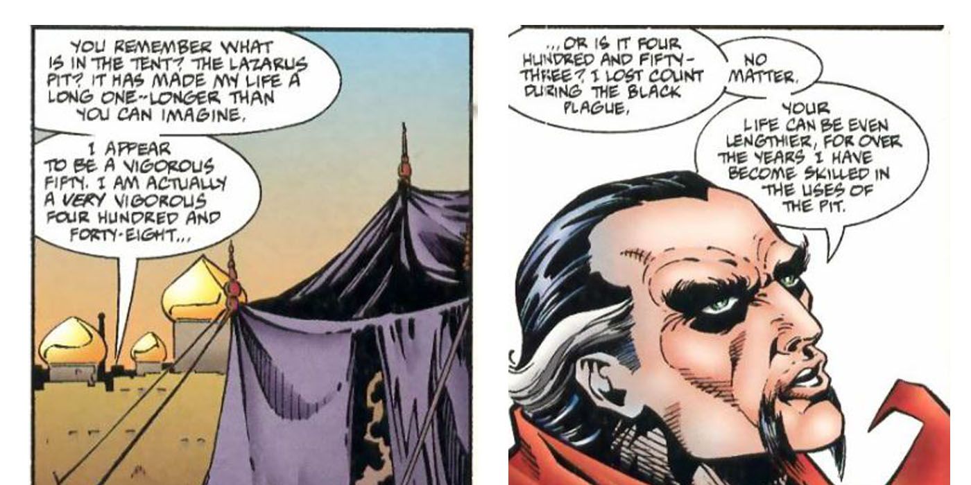 Ra's Al Ghul describing his age in Azrael #6