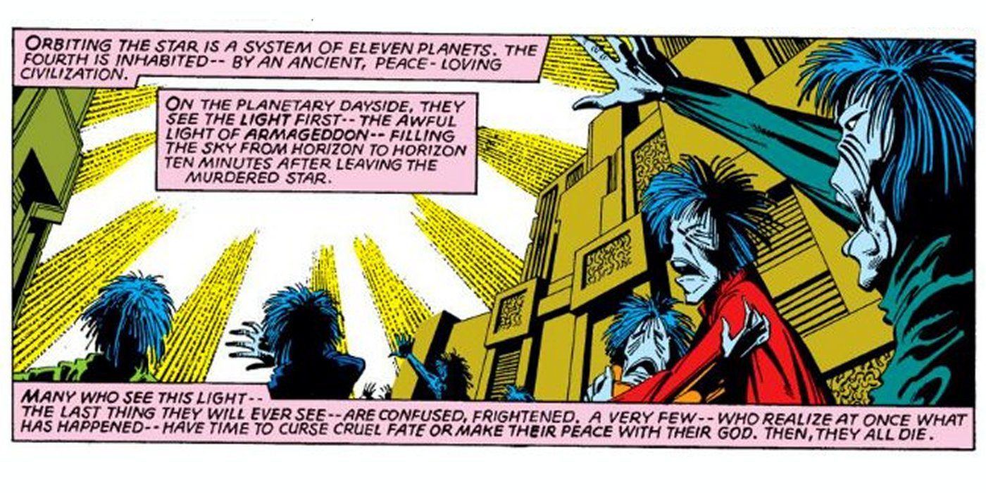 Dark Phoenix blows up a planet X-Men Marvel