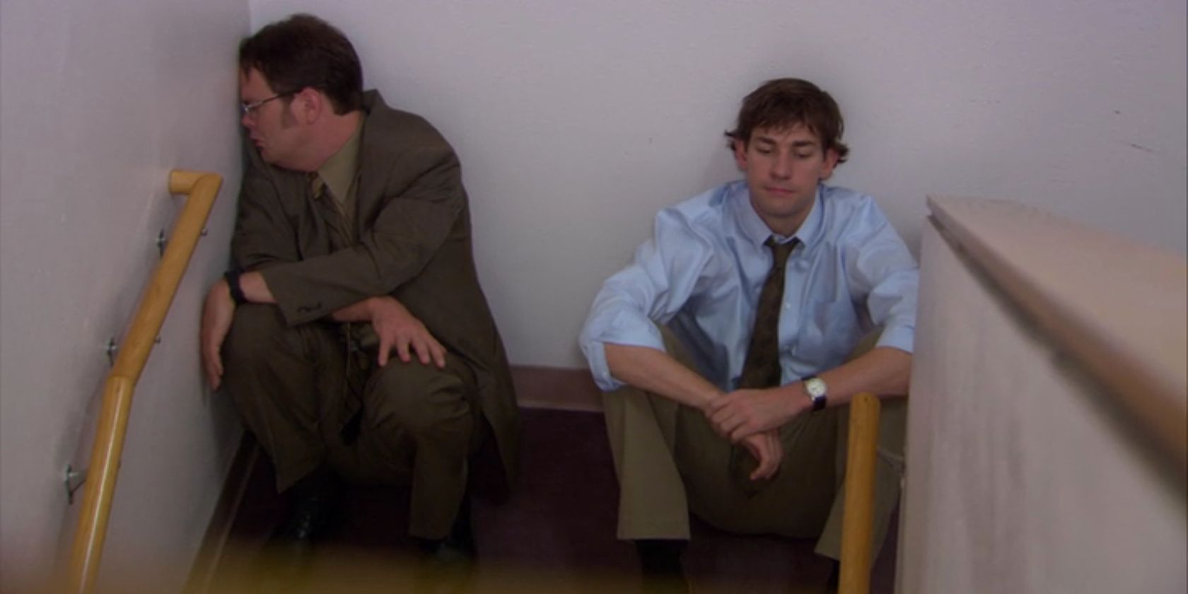 Rainn Wilson and John Krasinski as Dwight and Jim in The Office