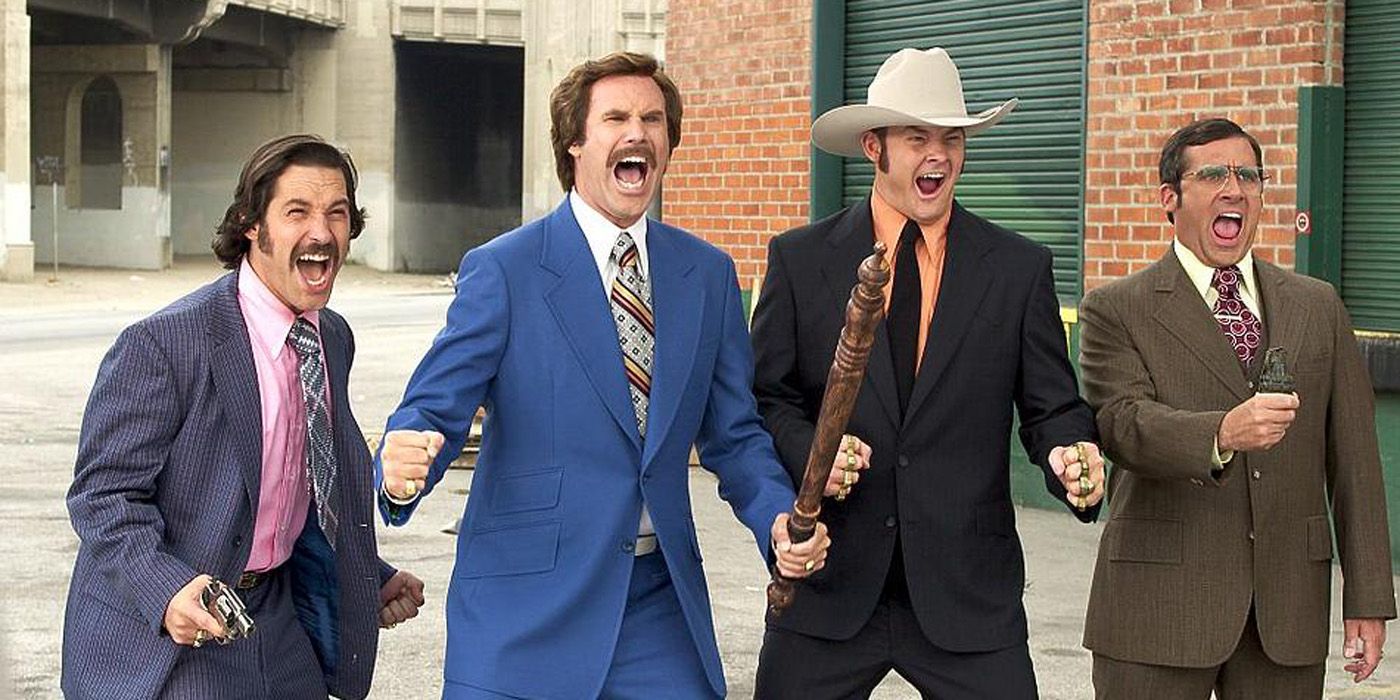 The news team prepare to fight in Anchorman