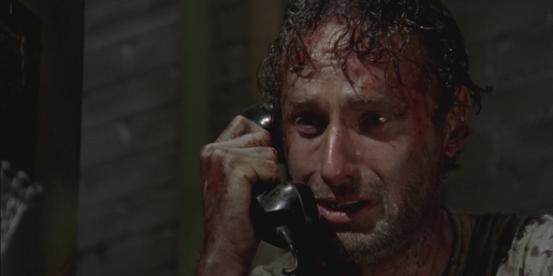 Rick Grimes Walking Dead on the Telephone