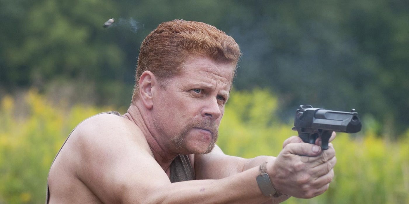 Abraham atirando em arma em The Walking Dead