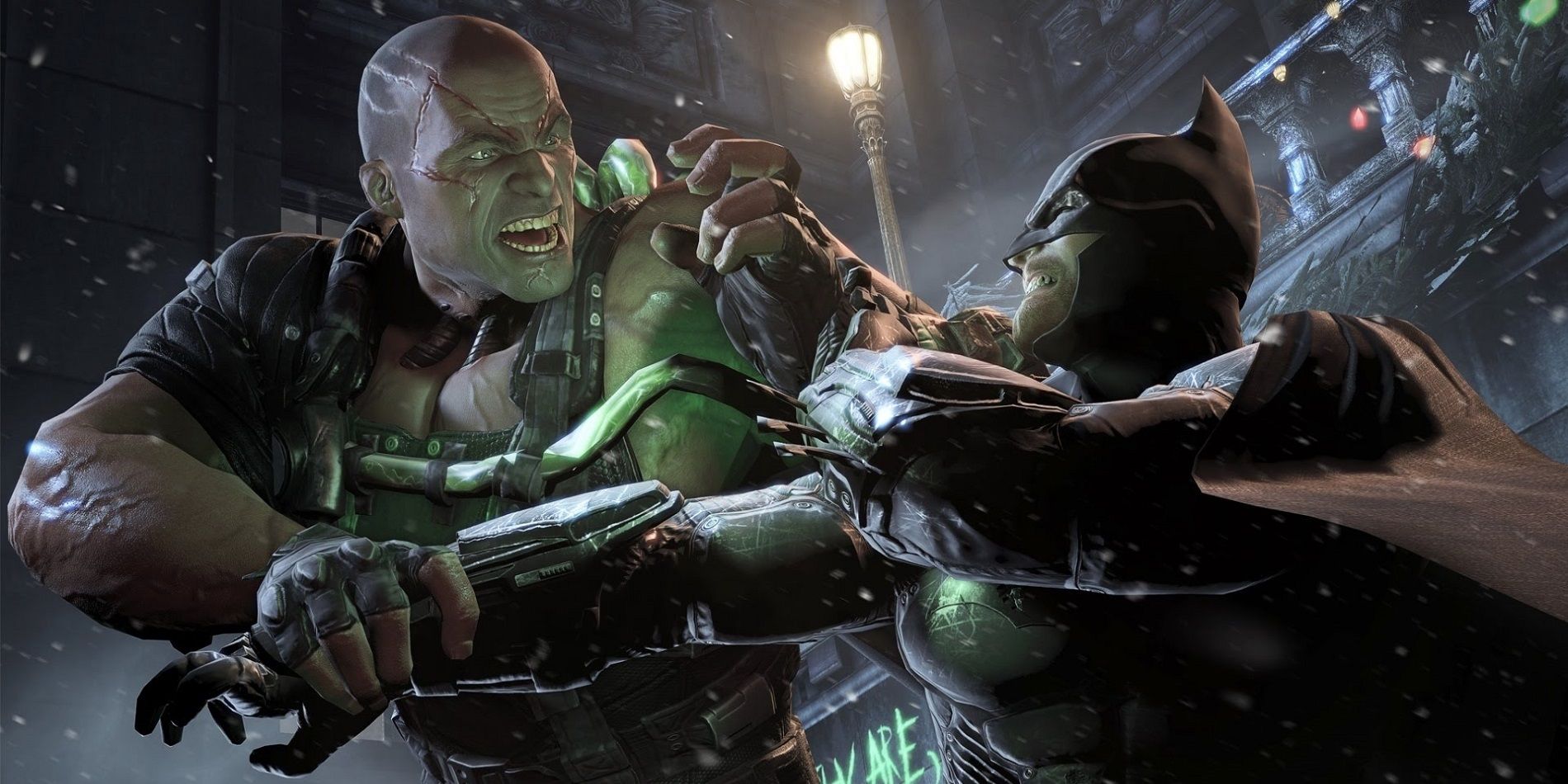 Batman fights Bane in Batman Arkham Origins