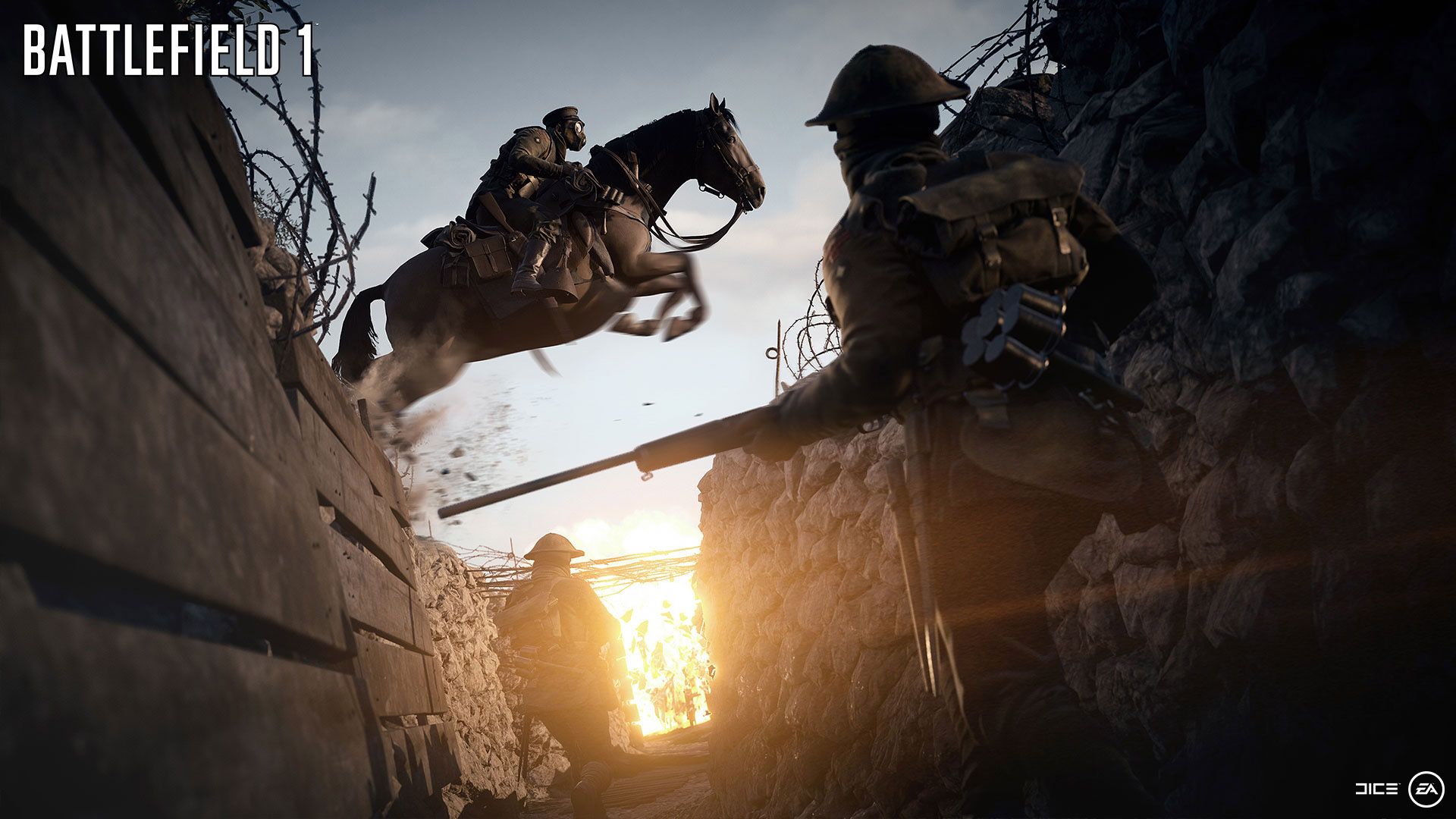 Battlefield 1 Screenshot - Horse Trench Jump
