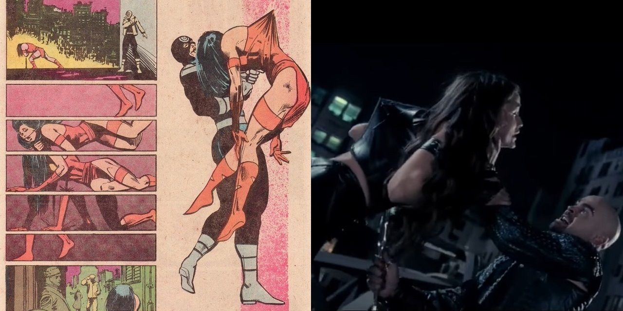 Bullseye Kills Elektra comic to movie comparison