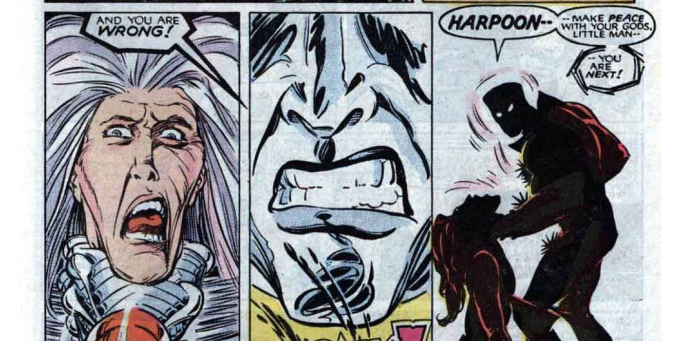Colossus kills Riptide in Marvel Comics.