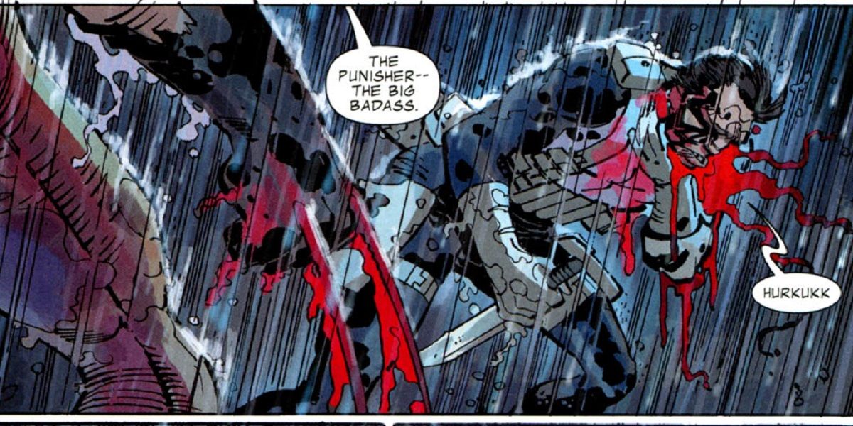 Daken killing the Punisher in Marvel Comics