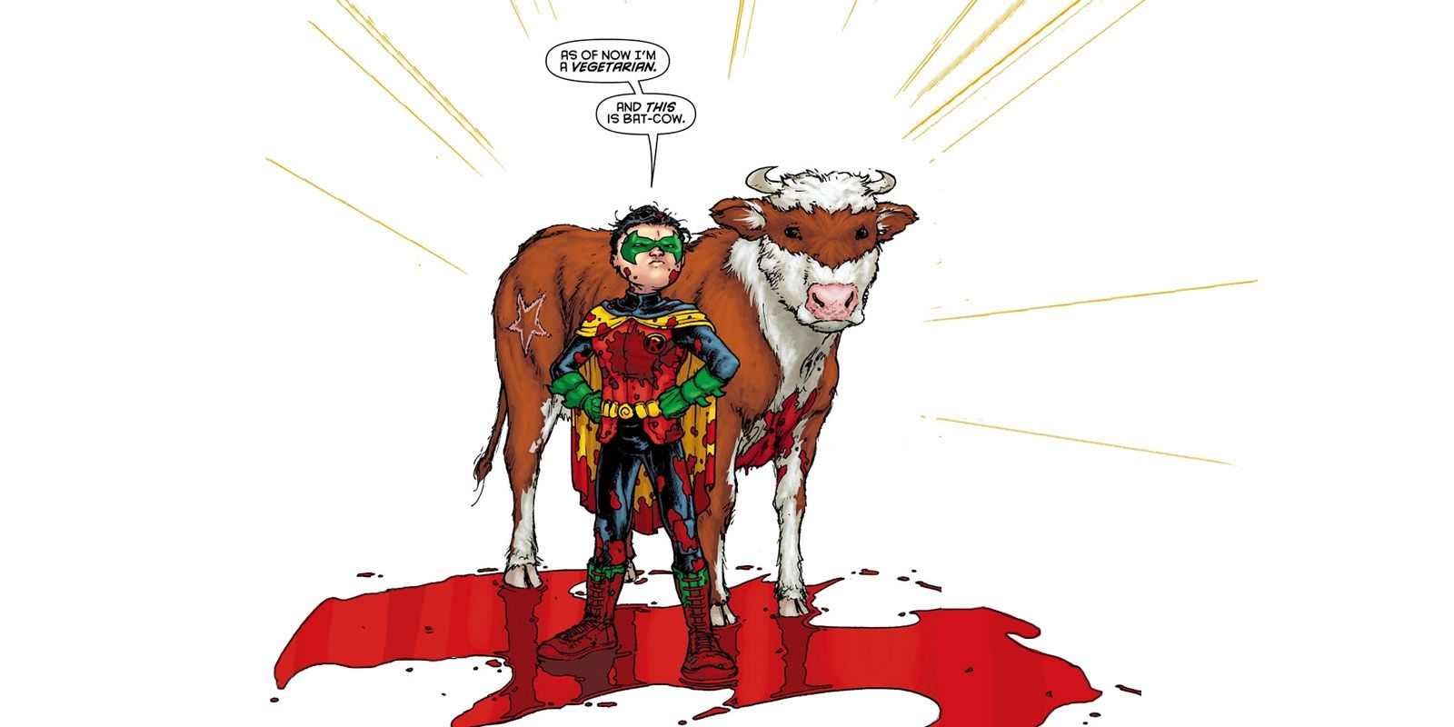 Damian Wayne and Bat Cow